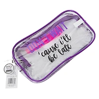 hair comb & clear makeup bag set 11.4in x 6.7in