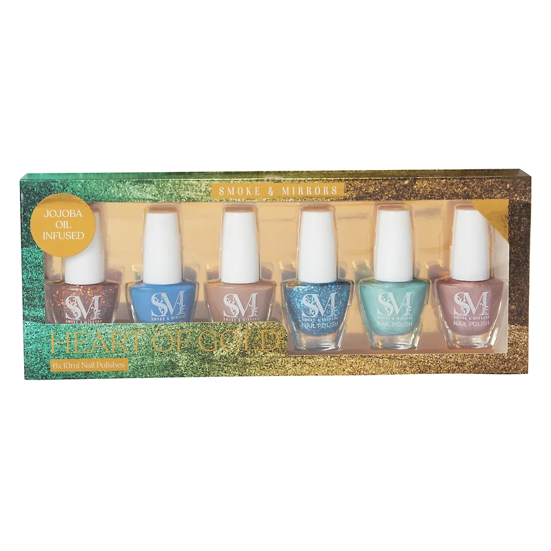 smoke & mirrors 'heart of gold' 6-piece nail polish gift set