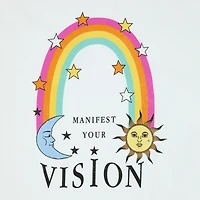 rainbow 'manifest your vision' graphic tee