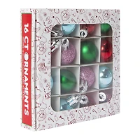 mini christmas tree ornaments 16-count