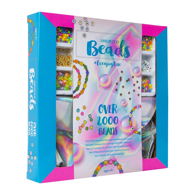 jewelry making bead kit & case with 2000+ beads