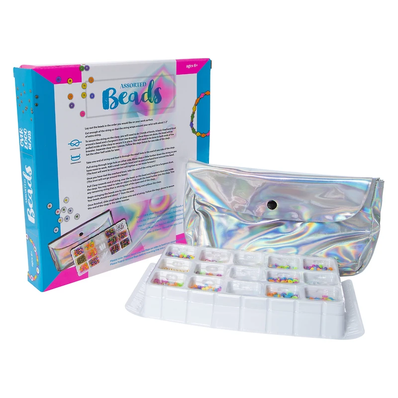 jewelry making bead kit & case with 2000+ beads
