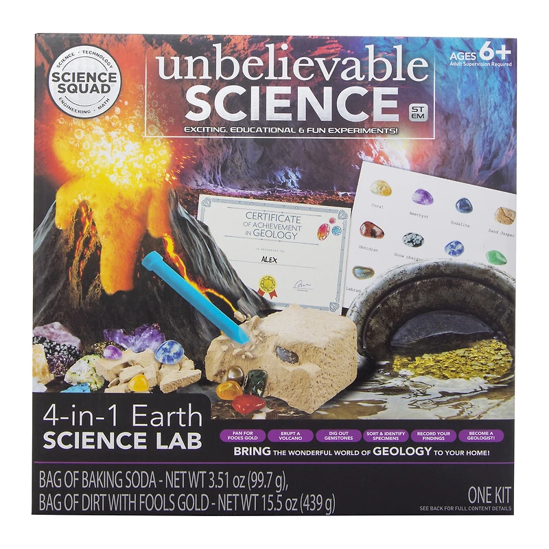 science squad® 4-in-1 earth science lab kit