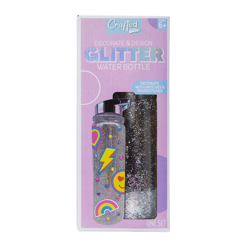 Crafted By U™ Decorate & Design Your Own Glitter Water Bottle