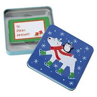 holiday tin gift card holder 4in x