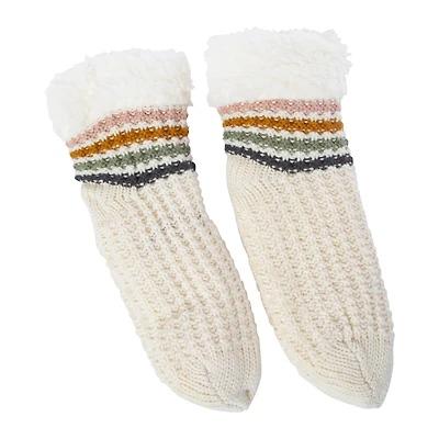 Ladies Knit Sherpa Bootie Cabin Socks