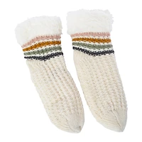 Ladies Knit Sherpa Bootie Cabin Socks
