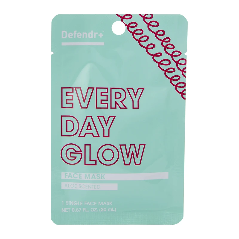 defender+™ everyday glow aloe scented face sheet mask 0.67oz