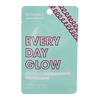 defender+™ everyday glow aloe scented face sheet mask 0.67oz