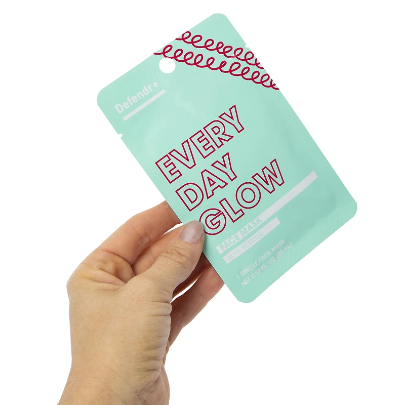 defender+™ everyday glow aloe scented face sheet mask 0.67oz