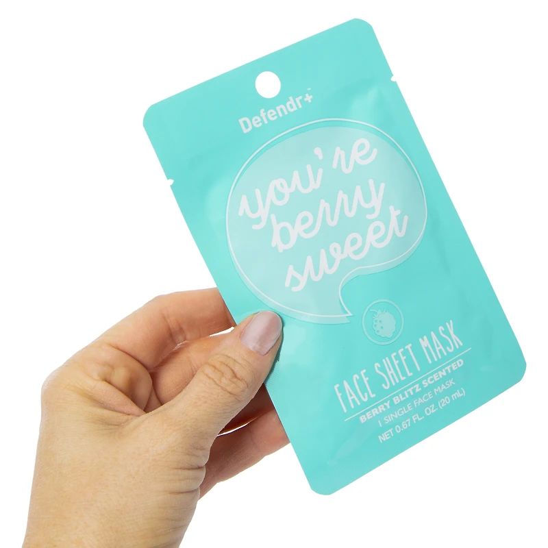 defender+™ berry blitz scented face sheet mask 0.67oz