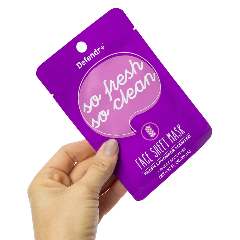 defender+™ 'so fresh, so clean' lavender face sheet mask 0.67oz