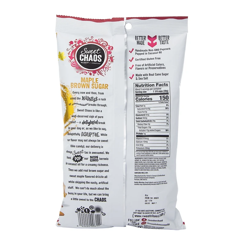 sweet chaos® maple brown sugar popcorn 5.5oz