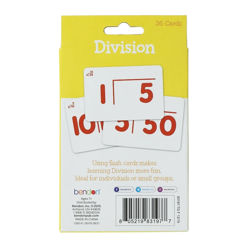 division flash cards 36-count