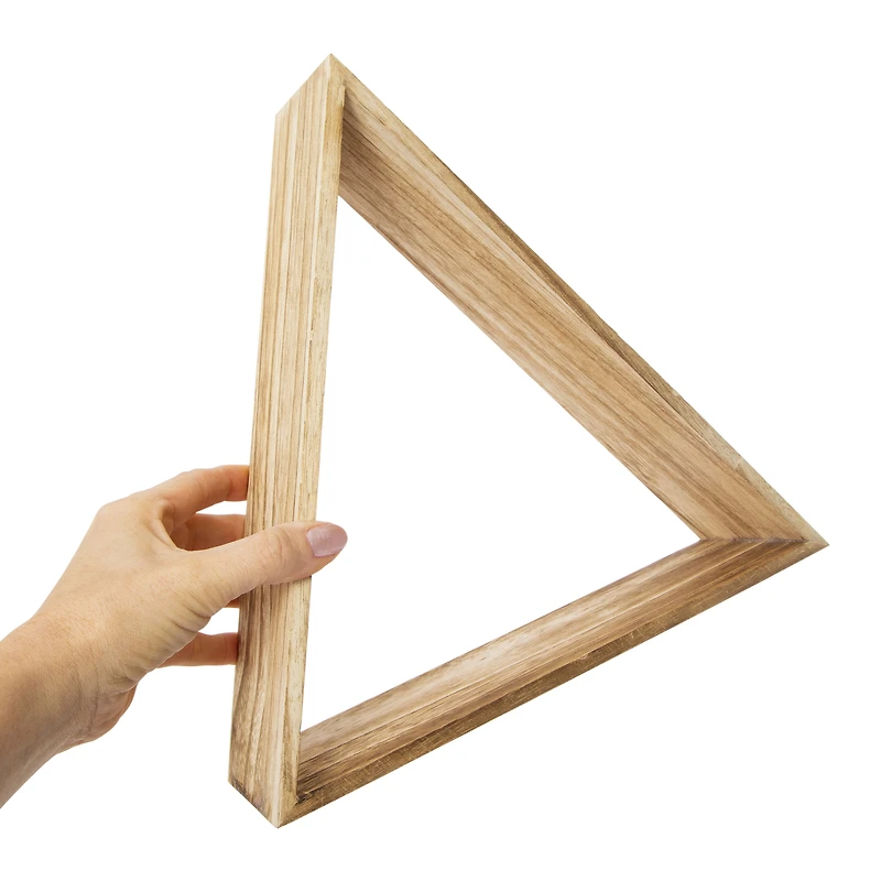 small wooden triangle shelf 11in