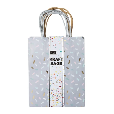 medium kraft paper gift bags 6-count 10in x 8in