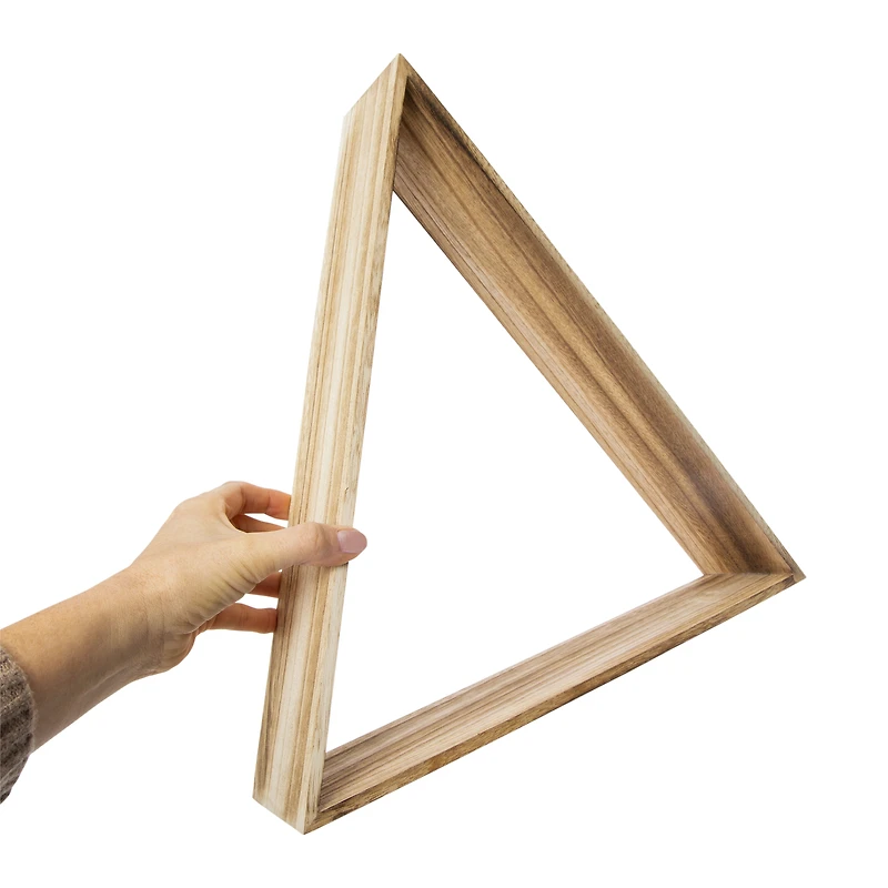 small wooden triangle shelf 11in