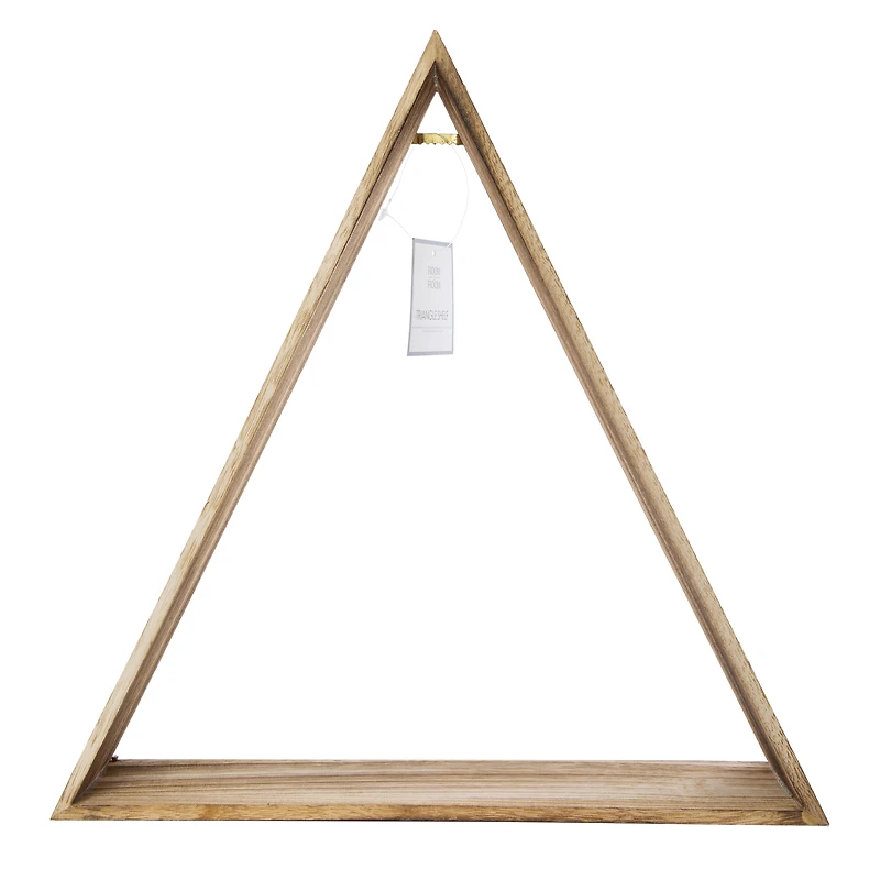 small wooden triangle shelf 11in