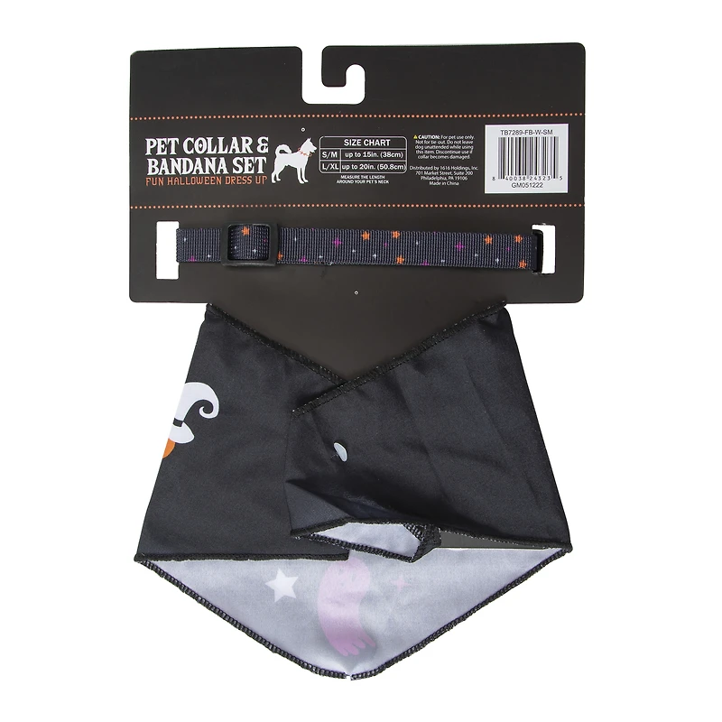 matching halloween pet collar & bandana set