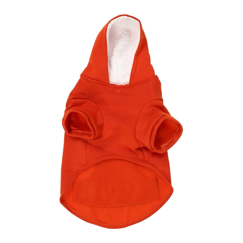 green sherpa lined pet hoodie with pocket