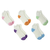 5-Pack Ladies Fuzzy Quarter Crew Socks