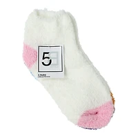 5-Pack Ladies Fuzzy Quarter Crew Socks
