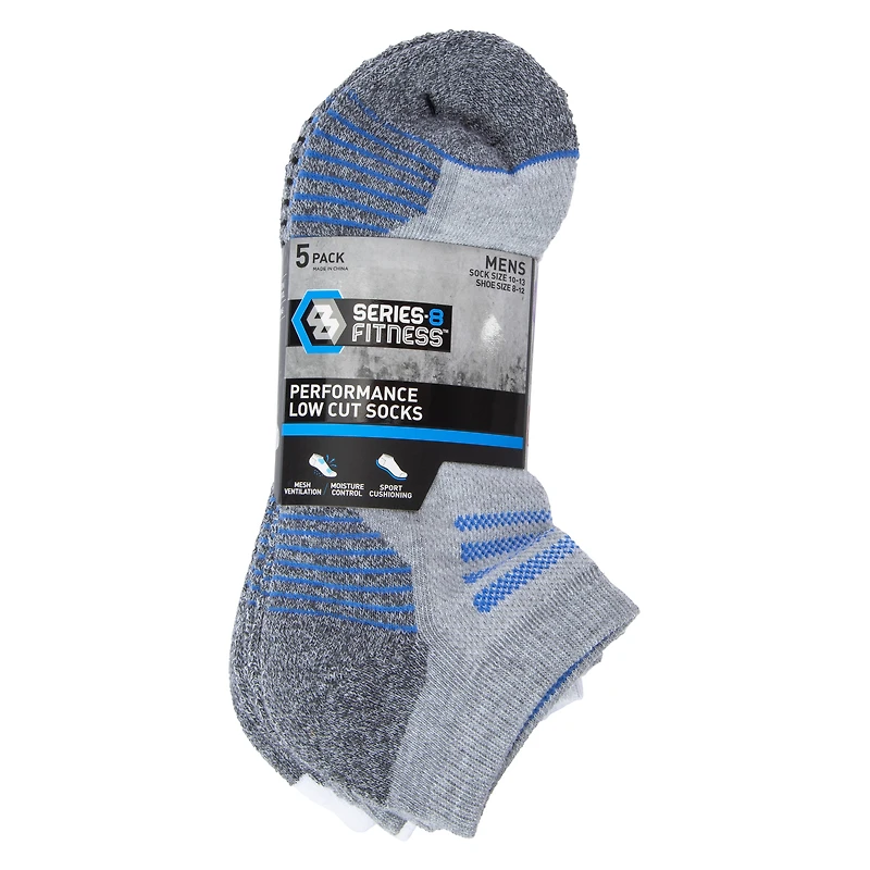 5-pack series-8 fitness™ men's performance low-cut socks