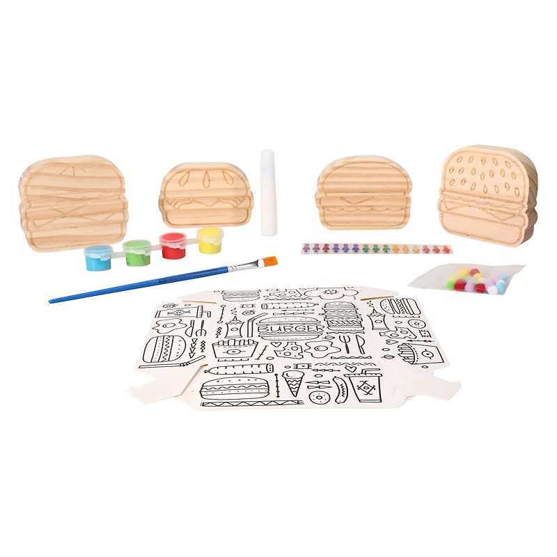 decorate-your-own wooden burger kit