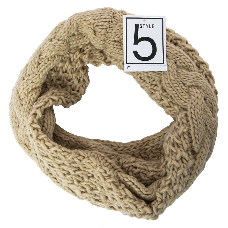 cable knit snood scarf