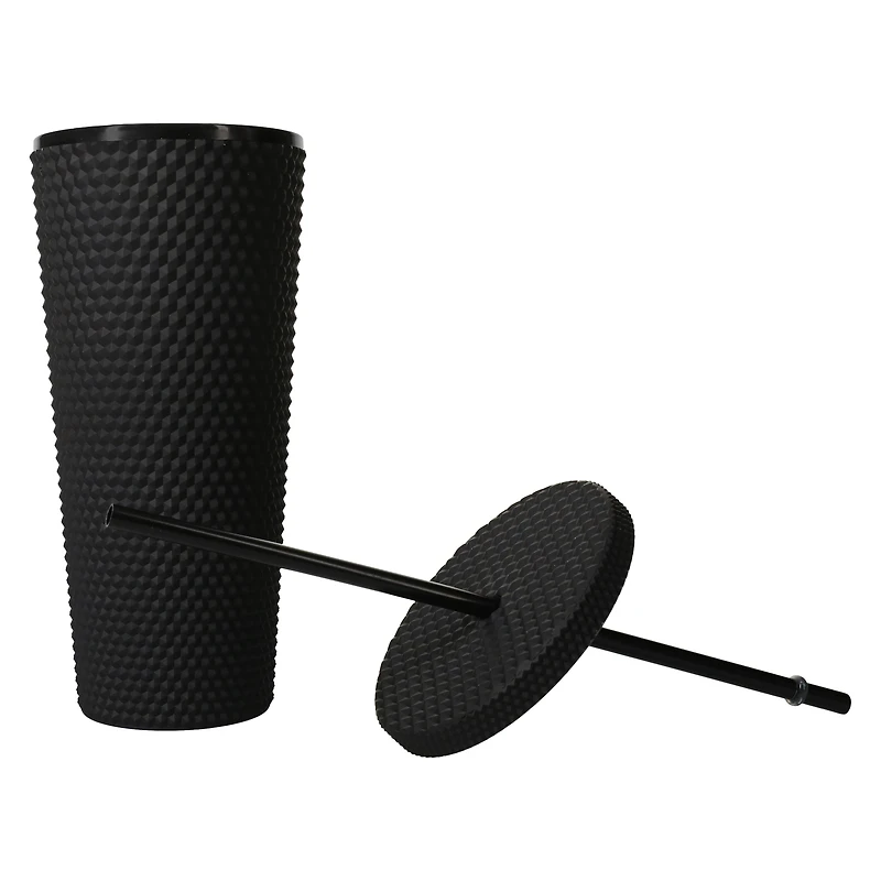 Reusable Diamond Tumbler With Matching Straw 24oz