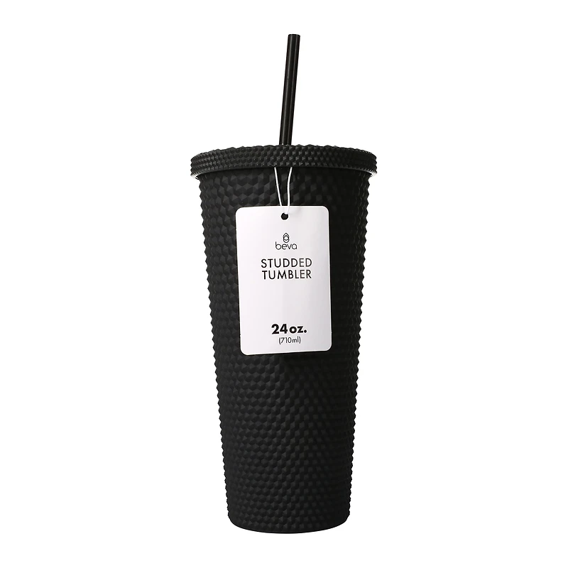 Reusable Diamond Tumbler With Matching Straw 24oz