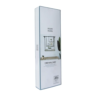 3-tier suspended wall shelf 16in x 18.5in