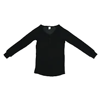 juniors red rib knit henley lounge top