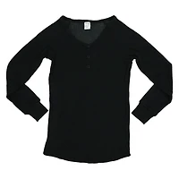 juniors red rib knit henley lounge top