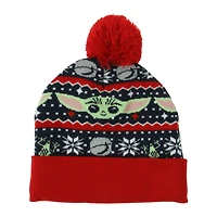 Disney Star Wars Mandalorian holiday Grogu pom beanie