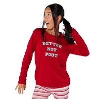 juniors holiday sweatshirt - ‘better not pout’
