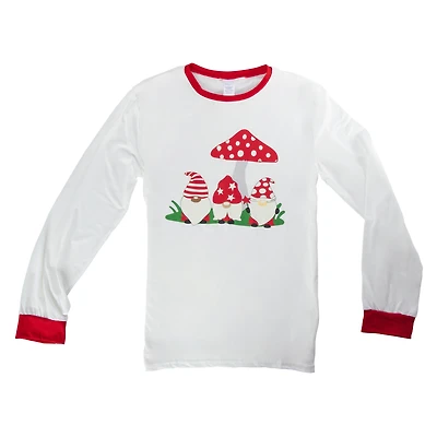 Young Men's Mushroom Gnomes Pajama Top