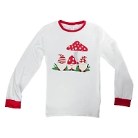Young Men's Mushroom Gnomes Pajama Top