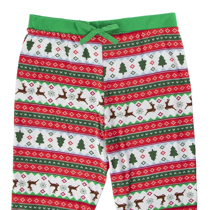 young men's holiday fair isle pajama pants