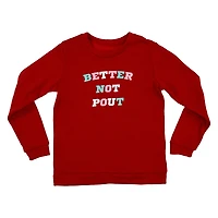 juniors holiday sweatshirt - ‘better not pout’