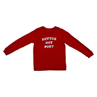 juniors holiday sweatshirt - ‘better not pout’