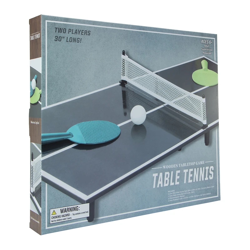wooden table tennis tabletop game 30in x 15in