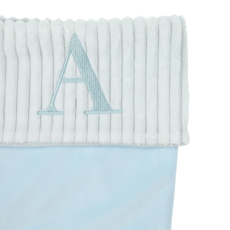 blue monogram christmas stocking