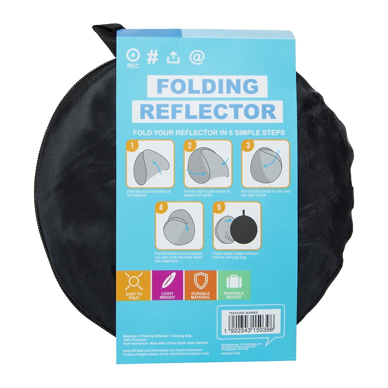 folding photography light reflector & bag