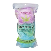 hemp+ oil infused jumbo shower poufs 3-pack
