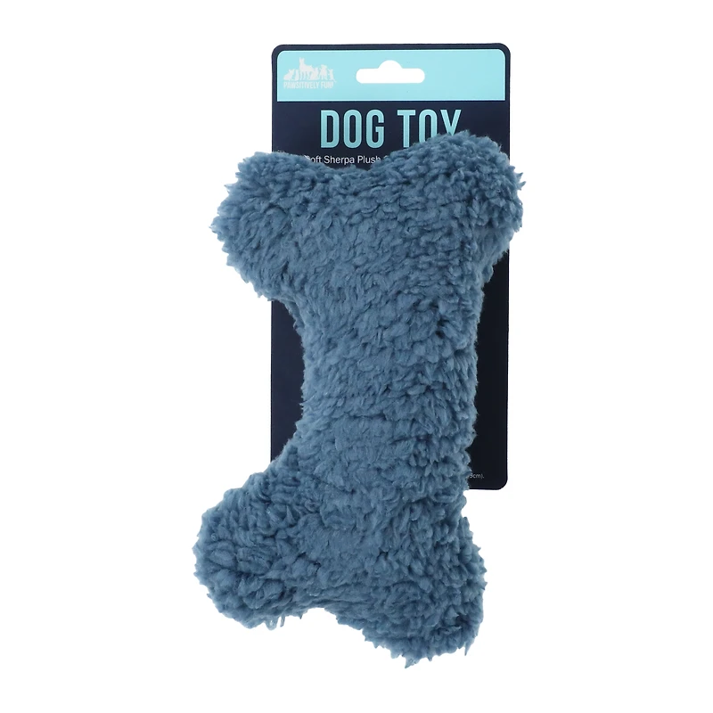 plush sherpa bone dog toy 8in