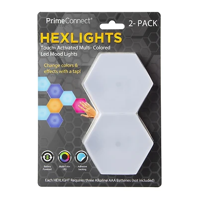 hexlites multicolor touch-activated LED mood lights 2-pack