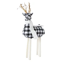 standing plaid reindeer decor 12in