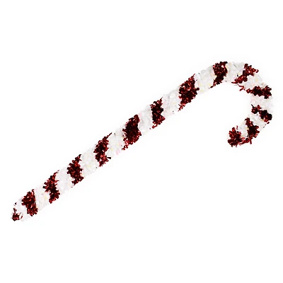 tinsel candy cane, cane decor, holiday cheap indoor decor for small apartments