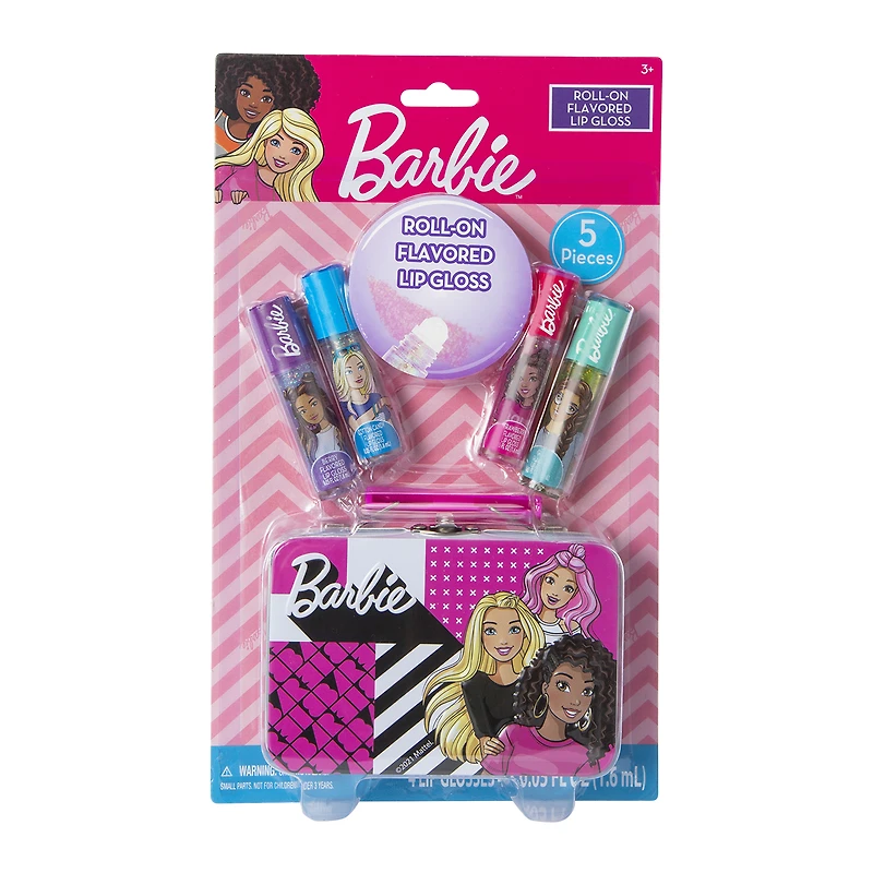 barbie™ roll-on flavored lip gloss 4-pack w/ tin